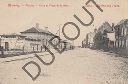 Postkaart - Carte Postale WERVIK Ruines Station En Marktplein 1920 Michiels Ninove (J26) - Wervik