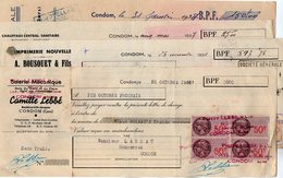 VP14.109 - Lot De 17 Lettres De Change à CONDOM ( Gers ) - Bills Of Exchange