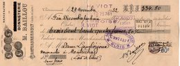 VP14.111 - Lettre De Change - Manufacture De Bonneterie M. BAILLOU à CHATEAURENAULT ( Indre & Loire ) - Wissels