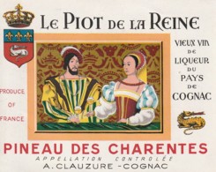 *** ETIQUETTES  ***-   PINEAU DES CHARENTES  étiquette A CLAUZURE Cognac  - TTB - Vino Blanco