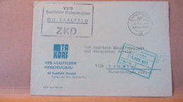 DDR/Dienst/ZKD: Brief VEB Saalfelder Hebezeugbau 68 SAALFELD Nach VEB Elektroprojekt Berlin Vom 29.1.71 - Service Central De Courrier