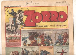 Zorro Hebdomadaire N°108 Du 27 Juin 1948 La Riposte De Zorro - Zorro