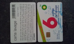 ANCIENNE CARTE A PUCE LAVAGE BP 6 UNITES CARTE OFFERTE PAS COURANT T.B.E !!! - Lavage Auto