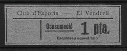 EL VENDRELL (TARRAGONA). EDIFIL N/C. 1 PTA. PAPEL GRIS - Emisiones Nacionalistas