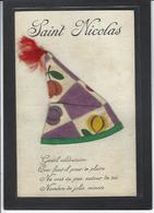 CPA Saint Nicolas Bonnet Tissu écrite - Nikolaus