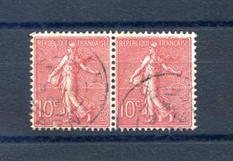 France - Semeuse N°129 (paire) Défauts D'impression - Oblitéré - (F592) - 1903-60 Sower - Ligned