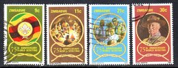 Zimbabwe 1982 75th Anniversary Of Boy Scouts Set Of 4, Used, SG 616/9 (BA2) - Zimbabwe (1980-...)