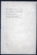 LIBRETTO CON DISCORSO DI PIERO DELFINO PESCE PER L'INAUGURAZIONE NEL 1900 DELLA COOPERATIVA DI MOLA DI BARI - First Editions