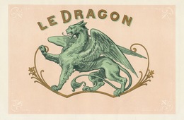 1893-1894 Grande étiquette Boite à Cigare Havane LE DRAGON - Etiquetas