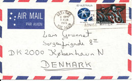 Australia Air Mail Cover Sent To Denmark Geelong 3-2-1975 - Covers & Documents