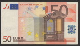 VERY RARE  50 EURO  S J020  - TRICHET   CIRCULATED - 50 Euro