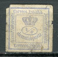 AMADEO I, 1872  1/4 CTS AZUL USADO - Unused Stamps