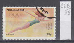 29K968 / SPORT Diving Plongeon Wasserspringen , Olympic Games MUNCHEN 1972 , CINDERELLA LABEL VIGNETTE NAGALAND - Plongée