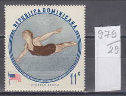 29K979 / SPORT Diving Plongeon Wasserspringen USA , Olympic Games MELBOURNE 1956 Dominican Dominicaine ** MNH - Immersione