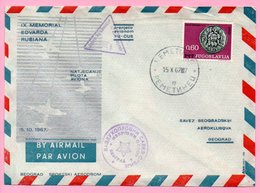 Cover - Pilots Exhibition - 9th Memorial Of Edvard Rusian, Remetinec, 15.10.1967., Yugoslavia, Airmail/Par Avion - Poste Aérienne