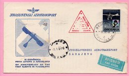 Cover - 50th Anniversary Of The First Flights In Yugoslavia, Zagreb/Beograd, 1961., Yugoslavia, Airmail/Par Avion - Poste Aérienne