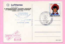 5th International Aviation Exhibition / Philatelic Exhibition, Zagreb, 15.4.1967., Yugoslavia, Postcard - Otros & Sin Clasificación