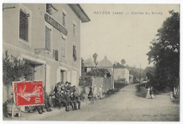 CPA 38 Isère Rare Roybon Entrée Du Bourg Café André Fanfare Près St Marcellin Saint Antoine L'Abbaye Dionay Vinay Chatte - Roybon