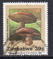 Zimbabwe 1992 Edible Mushrooms 39c Value, Used, SG 827 (BA2) - Zimbabwe (1980-...)