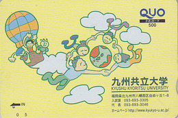 Carte Prépayée Japon - Sport - MONTGOLFIERE - BALLOON / Kyoritsu University - JAPAN Prepaid Quo Card - 233 - Dauphins