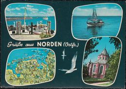 D-26506 Norden - Alte Ansichten - Map - Kirche - Fischkutter - Nice Stamp "Cept" - Norden