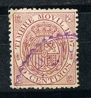 Sello 10 Cts Fiscal Postal, Timbre Movil 1897, VARIEDAD Impresion º - Fiscal-postal