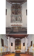 Pf. SANTA FE. Interior Of San Miguel Church. 2 Post Cards - Santa Fe