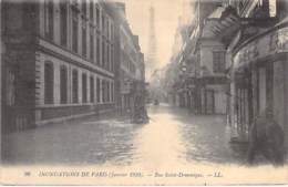 75 PARIS - INONDATIONS 1910 ( Crues Seine ) Rue Saint Dominique - CPA - Seine - Paris Flood, 1910