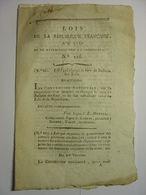 BULLETIN DES LOIS 1795 - EXERCICE DES CULTES - RELIGION - DEMOLITION MONUMENT DEVANT MAISON INVALIDES - FONCTIONNAIRES - Wetten & Decreten