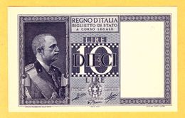 ITALY 10 LIRE, BIGLIETTO DI STATO - 1944 FDS - Pick 25c - Italië – 10 Lire