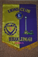 Rare Fanion Lion's Club Busan -Jung Gu Corée - Sonstige & Ohne Zuordnung