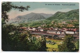 SUISSE/SWITZERLAND / UN SALUTO DA CHIASSO. PANORAMA GENERALE - 1915 / STAZIONE / TRENI - Chiasso