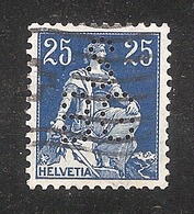 Perfin/perforé/lochung Switzerland No 99  1908-1933 - Hélvetie Assise Avec épée S BG Schweizerische Bankgesellschaft - Perfin