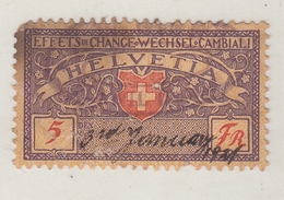 Switzerland  Helvetia  5  FR  Revenue Stamp   #  16551  FD  India  Fiscaux - Fiscaux