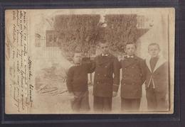 CPA PHOTO 30 - VERGEZE ? - TB PLAN En CP Photographique Groupe Enfants Près De La GARE - CP Voyagée 1901 - Vergèze