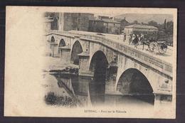 CPA 30 - QUISSAC - Pont Sur Le Vidourle - TB PLAN EDIFCIE Avec Jolie ANIMATION Dessus Dont ATTELAGE + TB Verso 1904 - Quissac