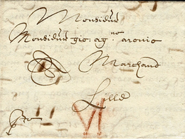 1670- Letter From Middelbourg  To LiLLE Red Rating VI Patars - ...-1852 Vorläufer