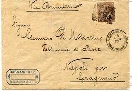 1877-LEVANTE- RARA LETTERA- DA ALESSANDRIA EGITTO !! - Emissions Générales