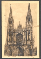 BUGLE-POSTHORN CANCELL ON ROUEN- ST AUDOIN CHURCH POSTCARD, BERTHELOT FRENCH STAMP, 1932, ROMANIA - Other & Unclassified