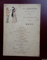 Menu  Diner Du 27 Février 1897 - Léon CHALMANDRIER Restaurateur - Menus
