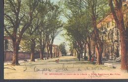 BUGLE-POSTHORN CANCELL ON BRIGNOLES LIBERTY STREET POSTCARD, WOMAN WITH OLIVE BRANCH FRENCH STAMP, 1932, ROMANIA - Andere & Zonder Classificatie