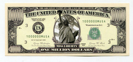 Beau Billet Fantaisie De 1000000 Dollars "Statue De La Liberté New York" Statue Of Liberty Banknote - Altri & Non Classificati