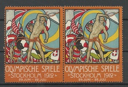 SCHWEDEN Sweden 1912 Olympic Games Stockholm Advertising Werbung Pair (*) In Deutsche Sprache In German - Verano 1912: Estocolmo