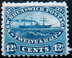 NEW BRUNSWICK 1860 12.50c Ship Mint No Gum SG18 CV£70 - Unused Stamps