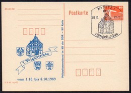 DDR 1989 Postkarte Mit Privatem Zudruck;   Sonderstempel 1910 KYRITZ 1  1. Prignitzschau - Privé Postkaarten - Gebruikt