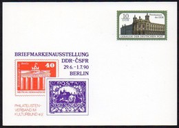 DDR 1990  Postkarte Auf Private Bestellung  Ungebr./ Not Used ; Briefmarkenausstellung DDR - CSFR - Cartes Postales Privées - Neuves