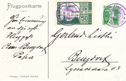 1913 Flugpostvorläufer Burgdorf Auf Offizieller Karte; Sauber Gestempelt; Marke Oben Links Kleiner Einriss - First Flight Covers