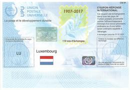 Luxembourg Luxemburg 2018 Reply Coupon Reponse 110 Ans D'échanges Hologram Type T37 IRC IAS - Hologramme