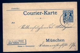 ENTIER POSTAL ALLEMAGNE- COURIER-KARTE PRIVAT STADTPOST- EMPIRE- DATE  189?- 1,5 Pf- - Private & Local Mails