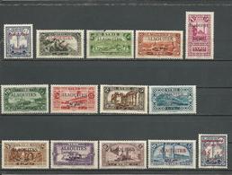 ALAOUITES Scott 25-37, 46 Yvert 22-34, 41 (14) * Cote 68,50 $ 1925-8 Dent Sur Le 0,50p - Unused Stamps